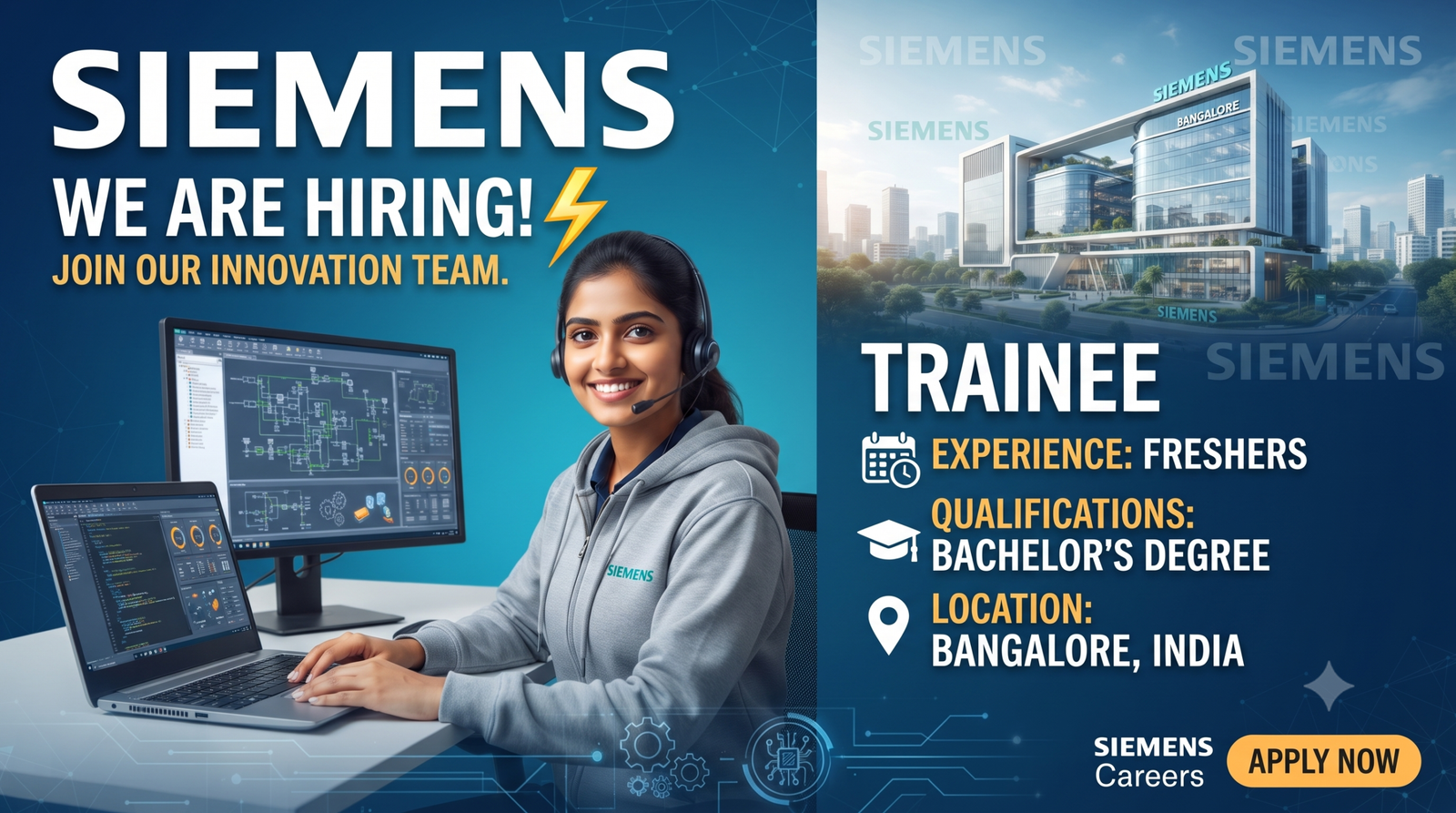 Siemens Hiring 2026: Trainee (Global Business Services) | Freshers | Bangalore