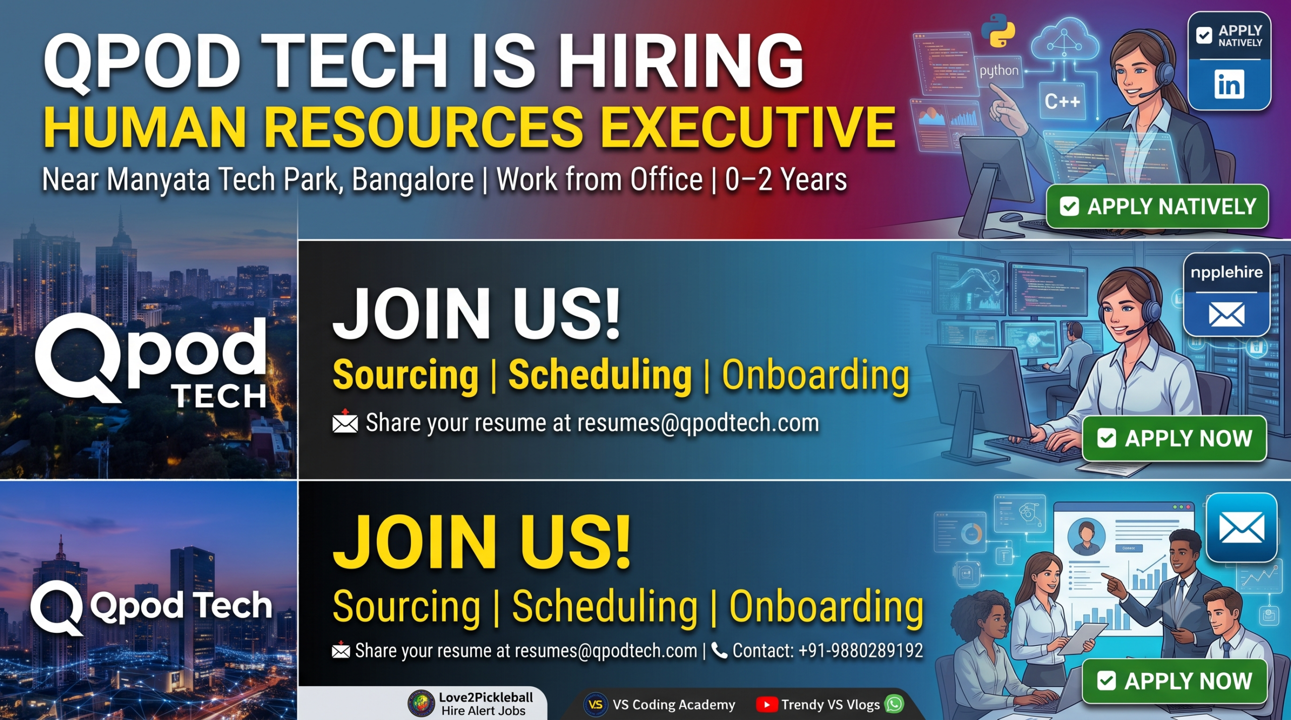HR Executive Job Opening at Qpod Tech Bangalore