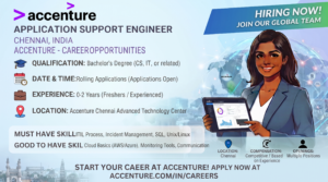 Accenture Recruitment 2026: Application Support Engineer for Freshers (0-2 Years) | Chennai