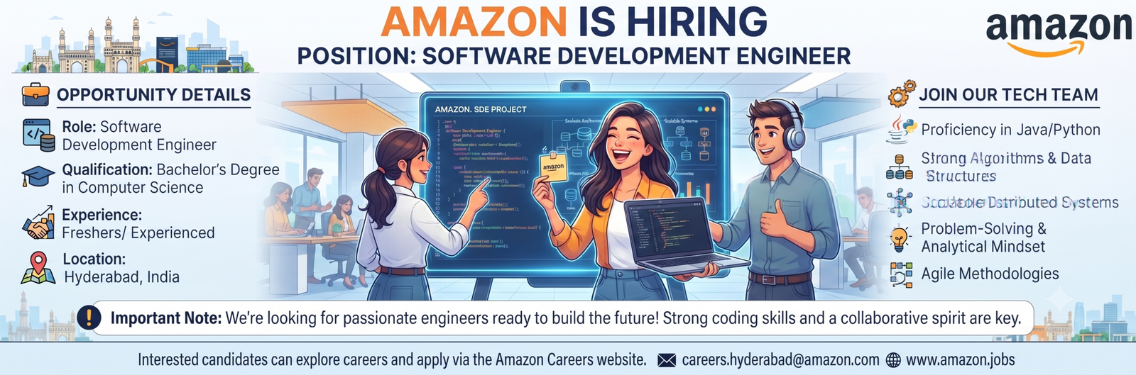 Amazon Hiring 2026: Software Development Engineer I (FTC) | Hyderabad