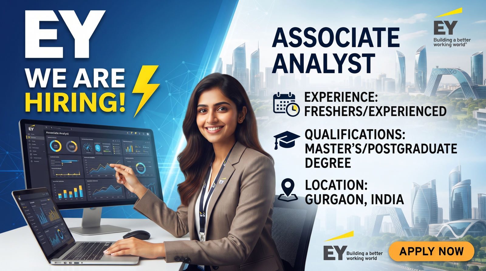EY Hiring 2026: Associate Analyst (RMS Personal Independence) | Freshers & Exp | Gurgaon