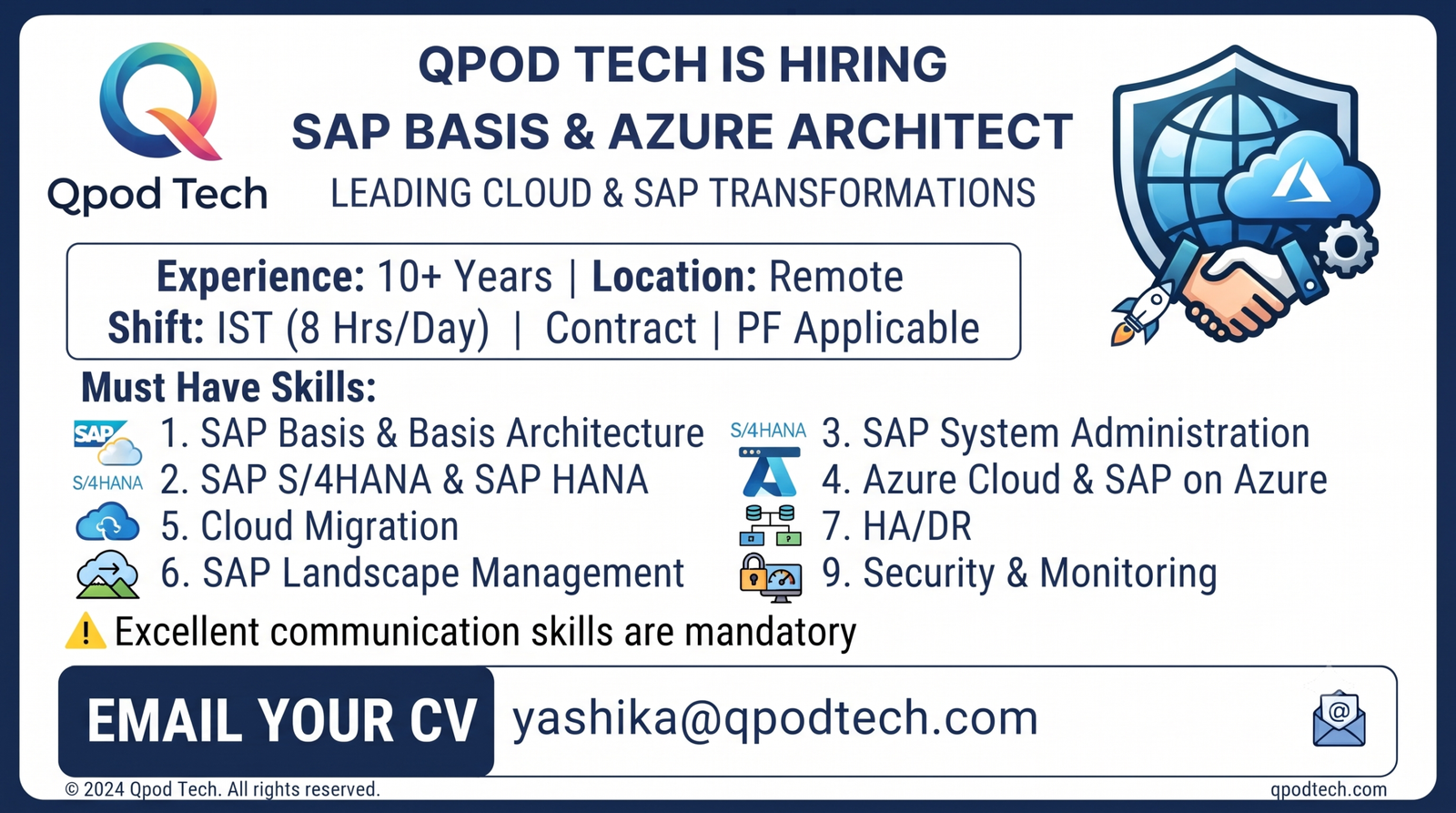 Qpod Tech Recruitment 2026: SAP Basis & Azure Architect (10+ Yrs Exp) | 100% Remote