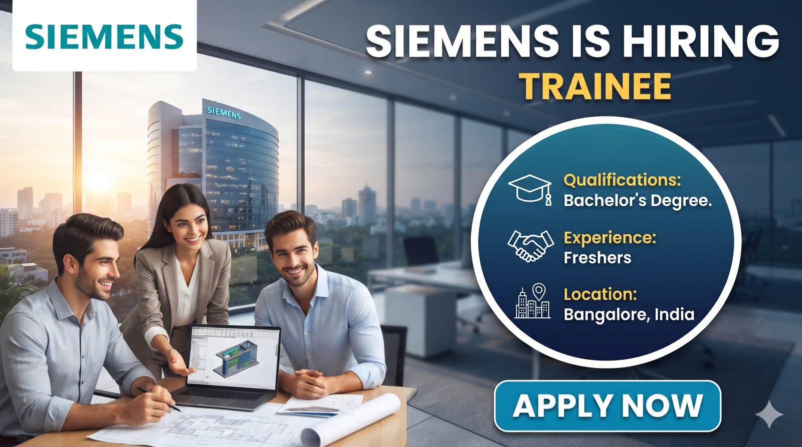Siemens Recruitment 2026: Finance Trainee (B.Com / BBA Freshers) | Bangalore